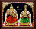Shree Kolaathamman Shree Vembuliamman 3D Embossed Tanjore Painting