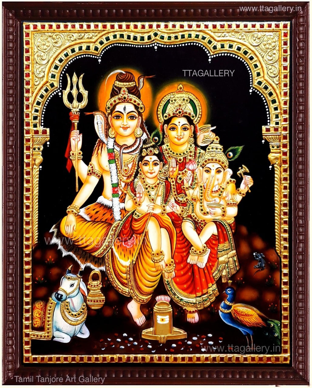 Siva Family Tanjore Painting