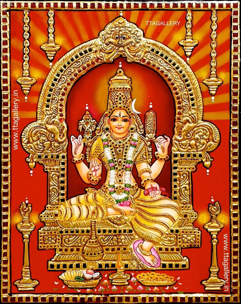 Baglamukhi Tanjore Painting