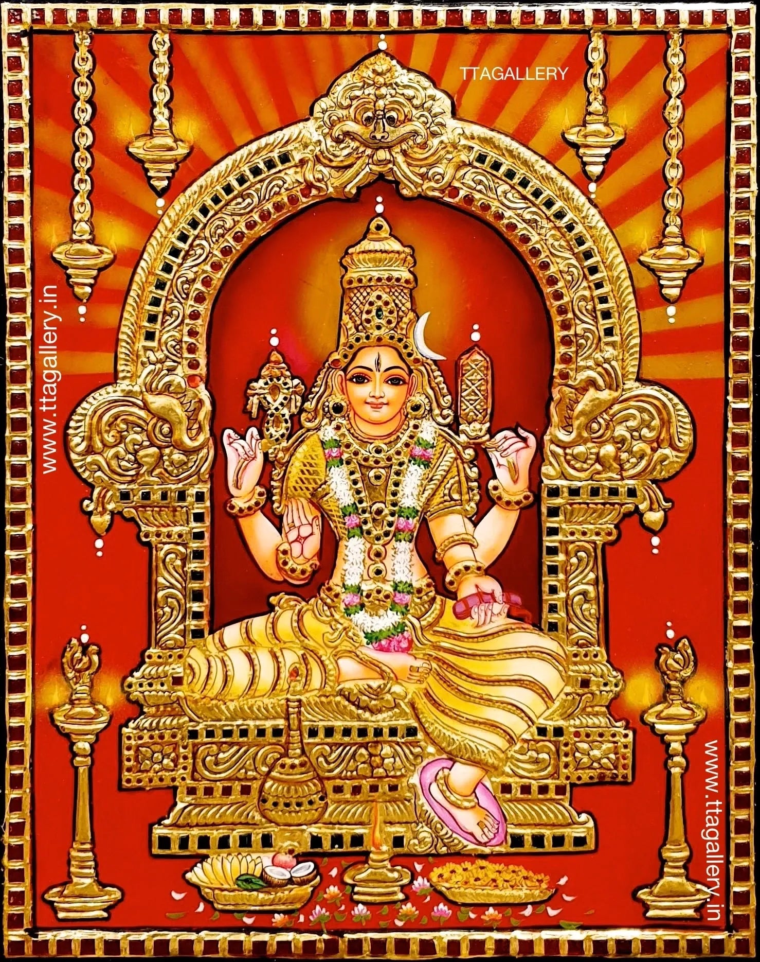 Baglamukhi Tanjore Painting