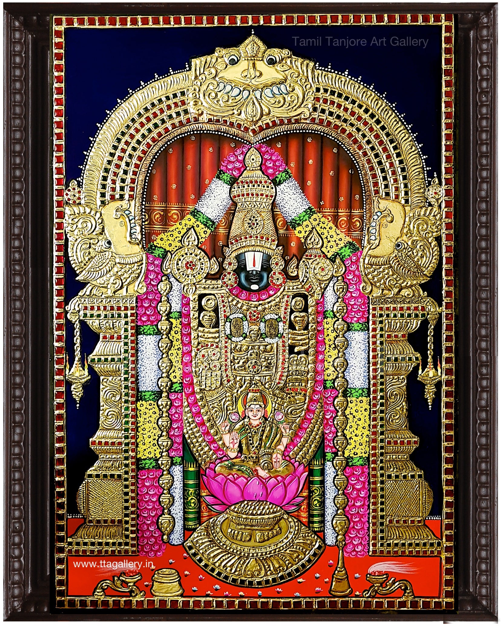Balaji With AD Stones Tanjore Painting