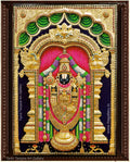 3D Thirupathi Balaji Pink Tanjore Painting