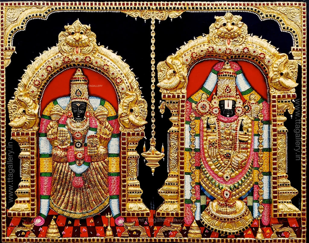 3D Balaji Padmavathy Tanjore Painting