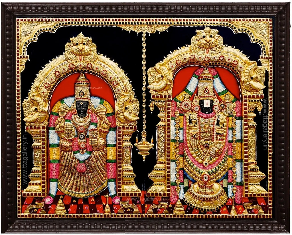 3D Balaji Padmavathi Tanjore Painting