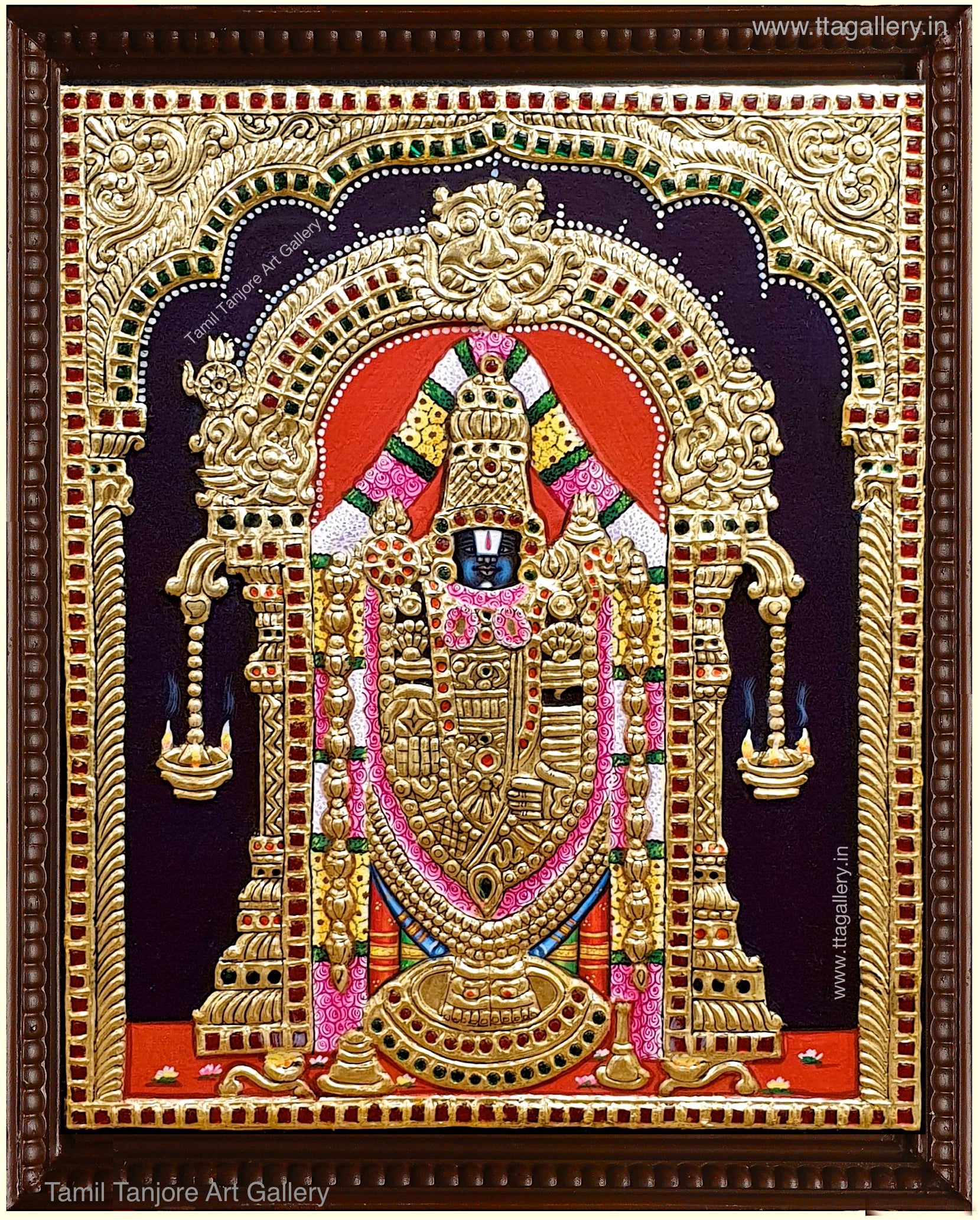 Balaji Blue Tanjore Painting