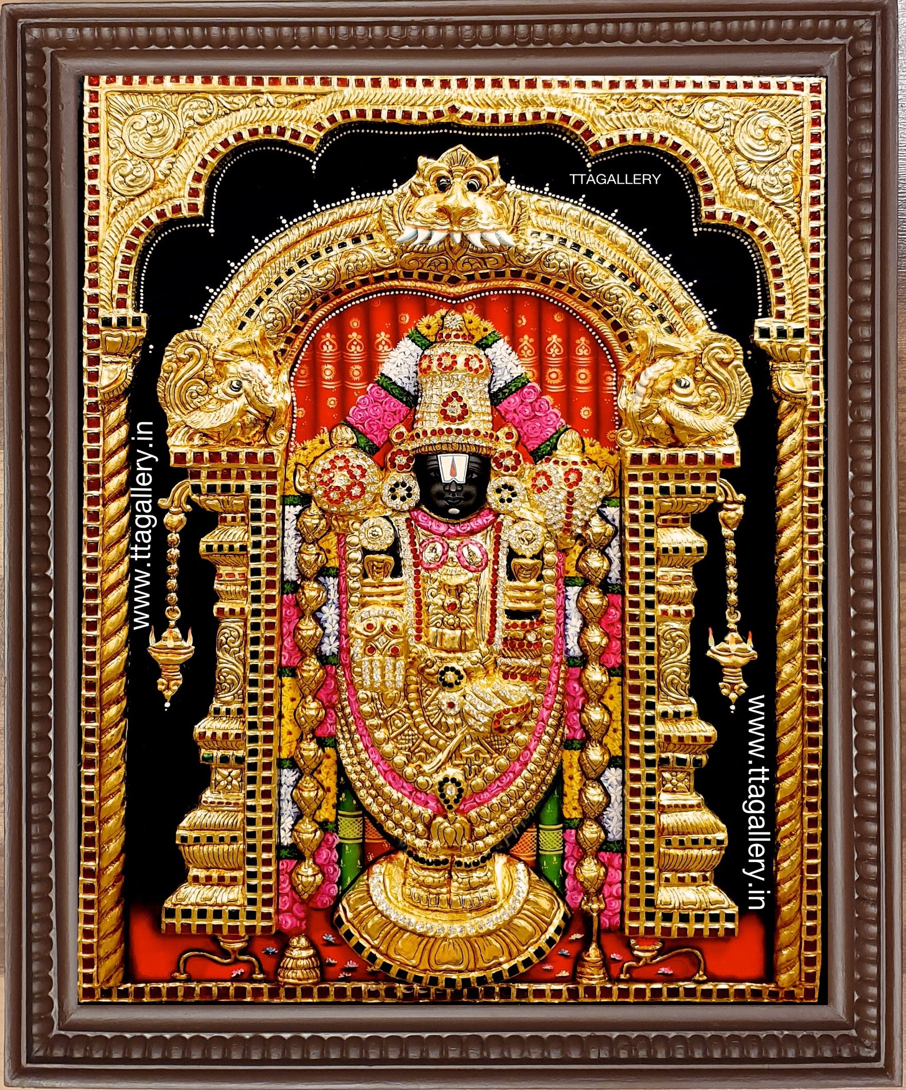 3D Thirupathi Balaji Tanjore Painting