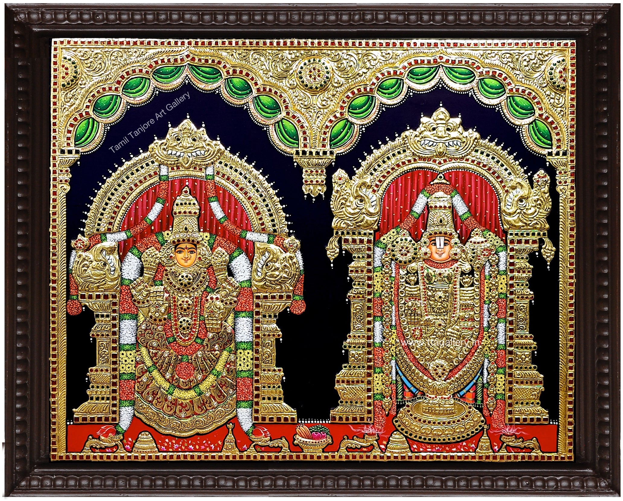 Balaji Padmavathi skin tone Tanjore Painting
