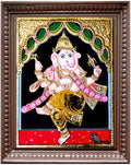 Dancing Ganesh Tanjore Painting