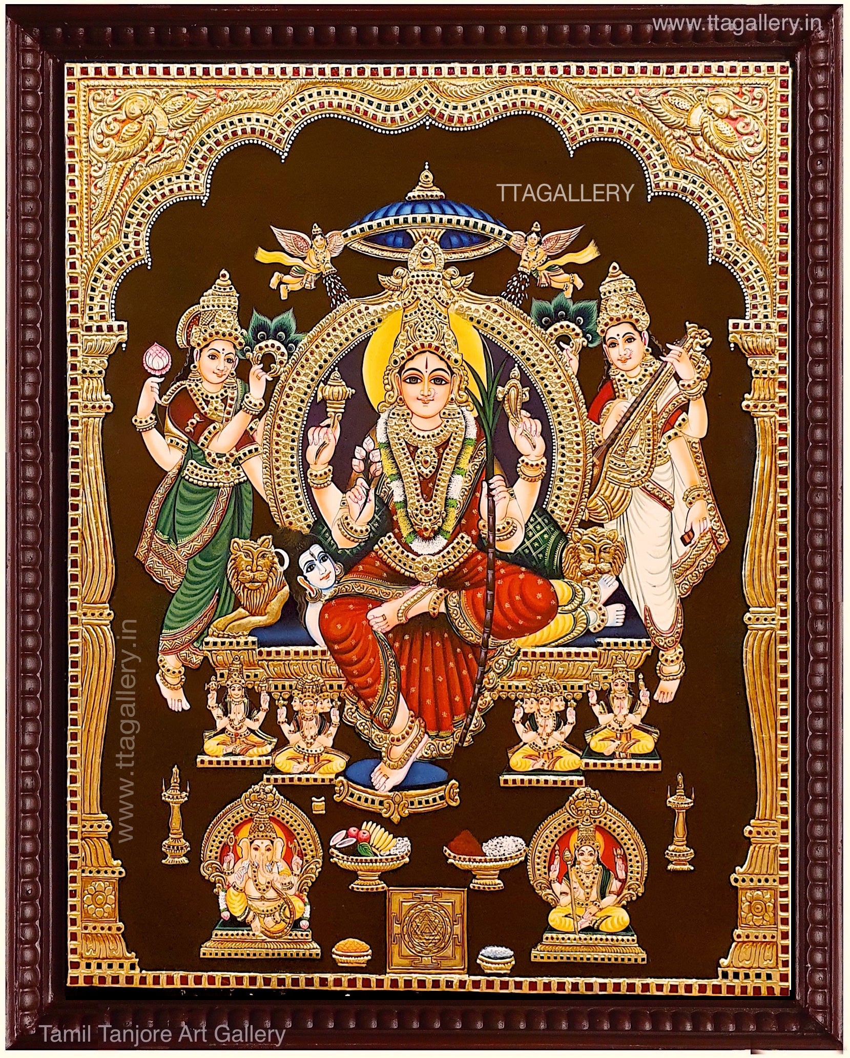 Lalitha devi / Raja Rajeshwari Tanjore Painting