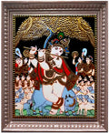 Flute Golden Tree Krishna Tanjore Painting