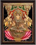 Gaja Lakshmi Antique finish Semi Embossed Tanjore Painting