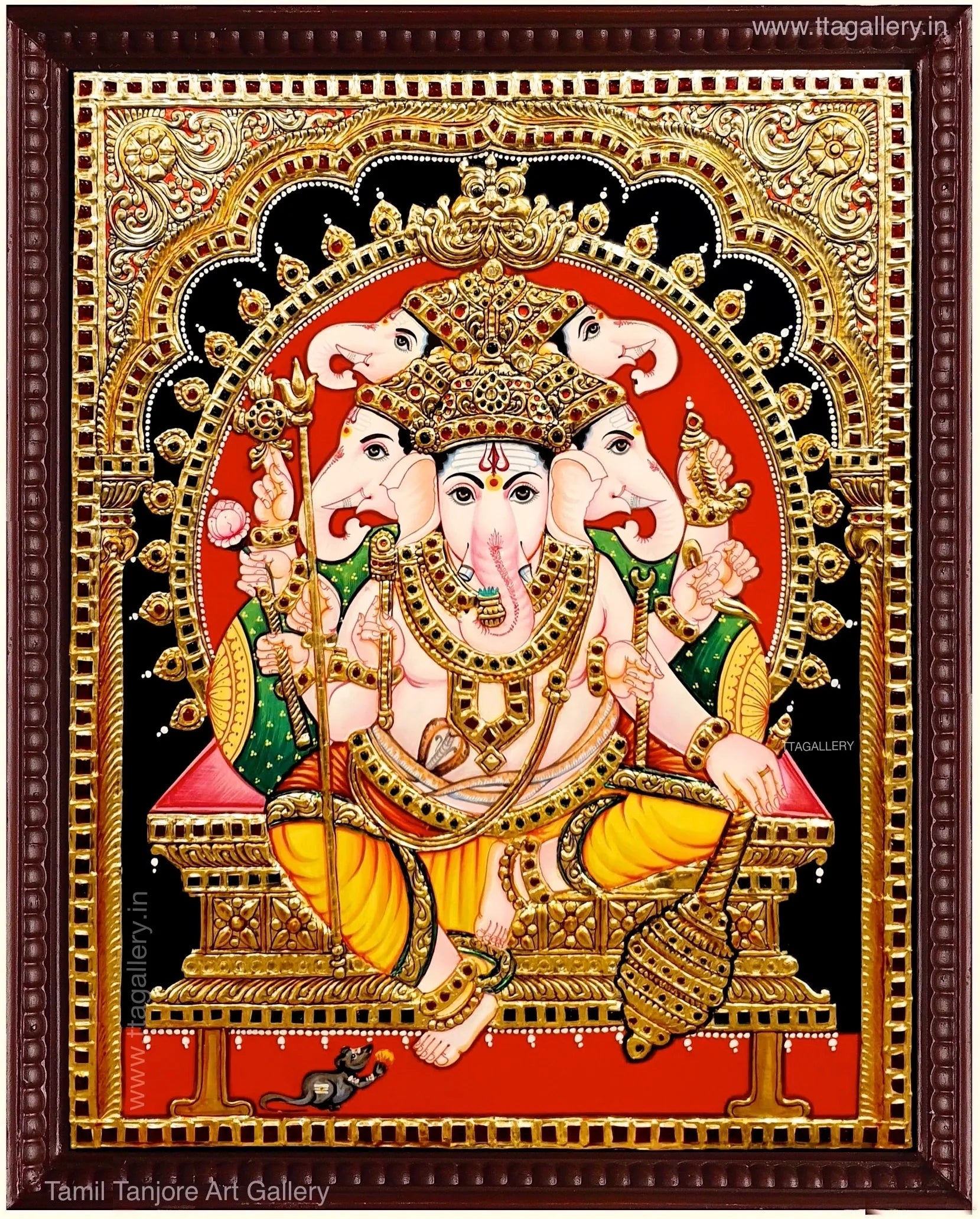 Panchamuga Vinayakar Tanjore Painting