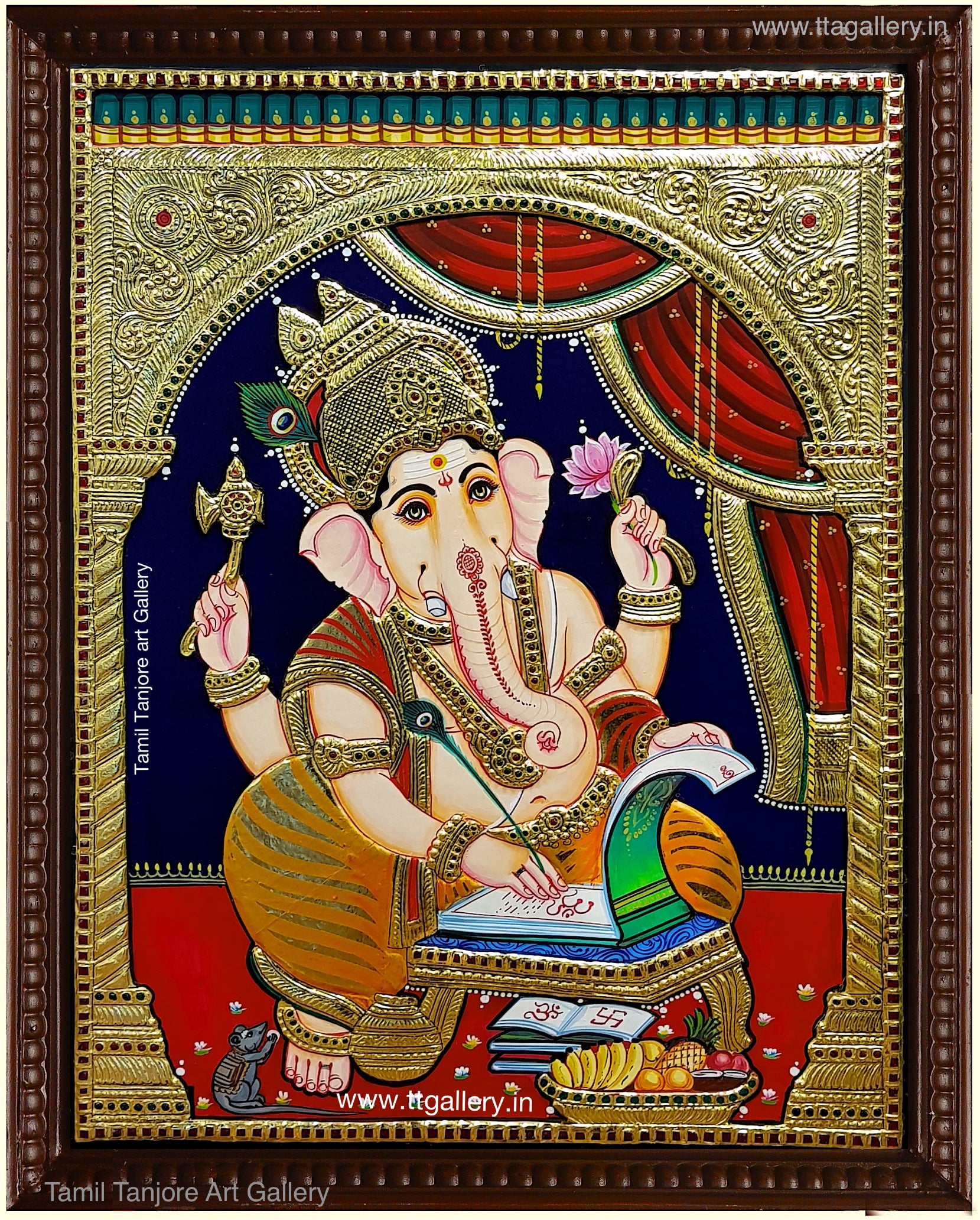 Ganesha book Tanjore Painting
