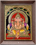 Vinayakar lavender Pillow Tanjore Painting
