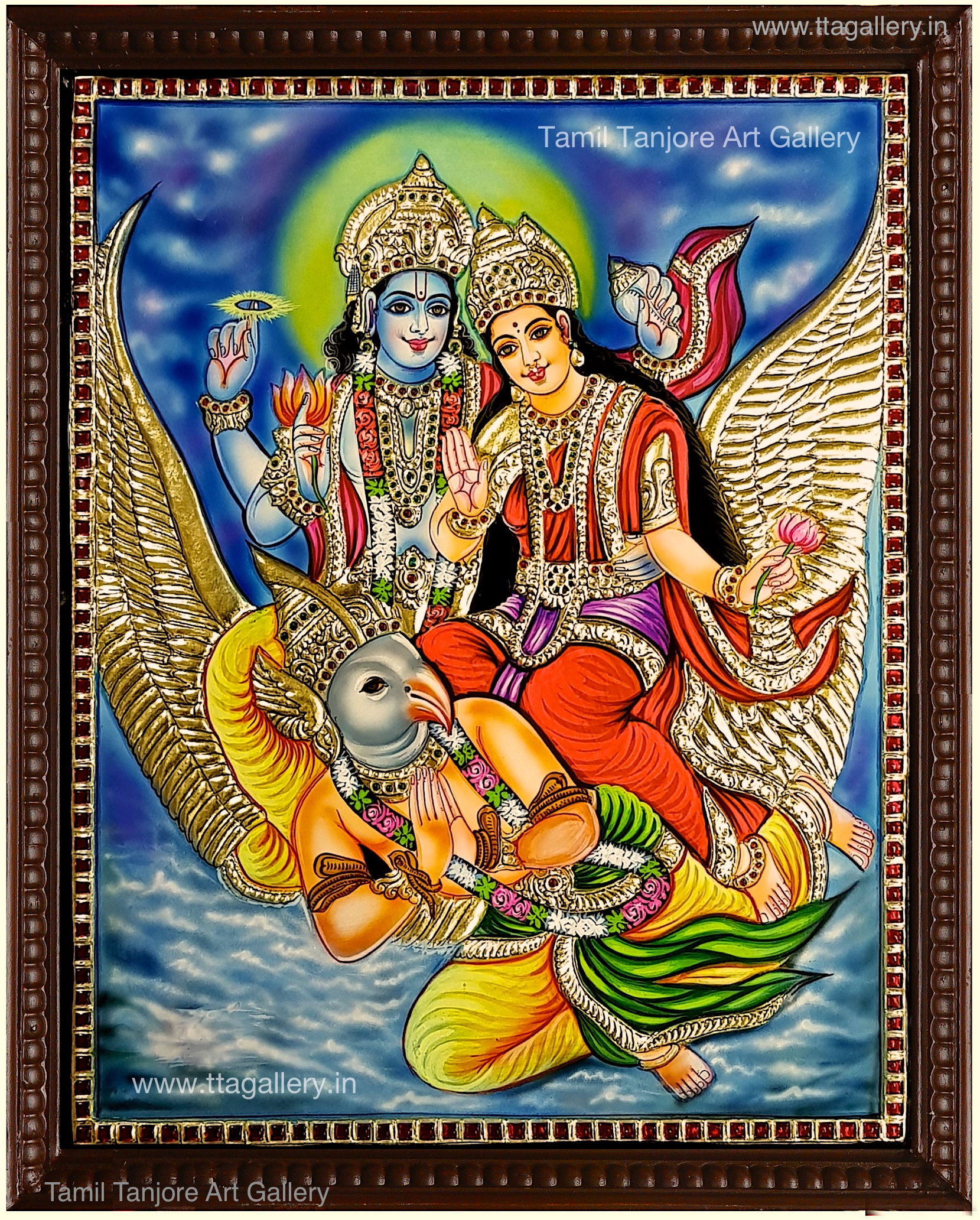 Lakshmi Narayan Garuda Tanjore Painting