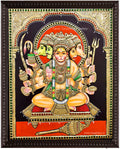Panchamugha Hanuman Sitting Tanjore Painting
