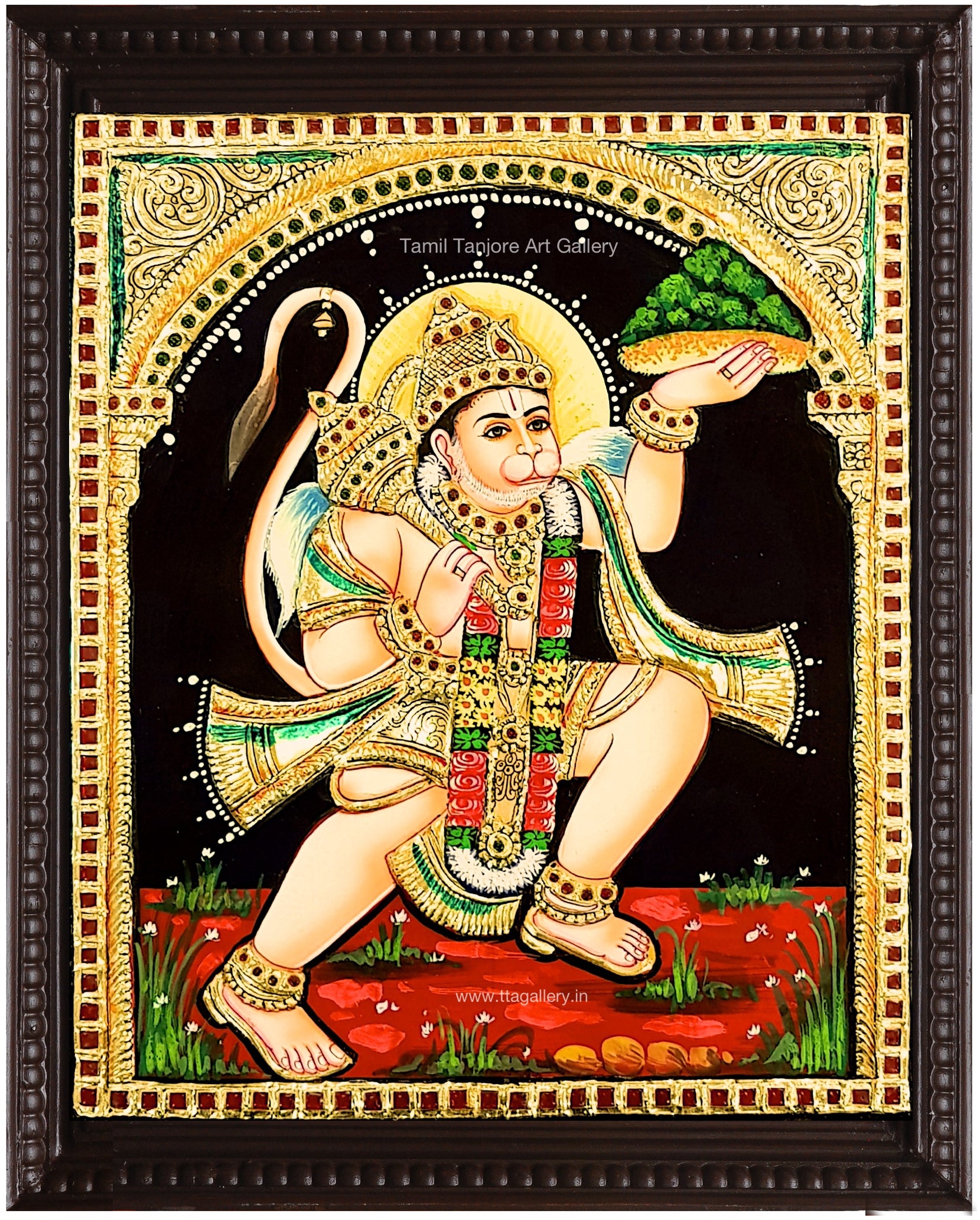 Hanuman 8 Tanjore Painting