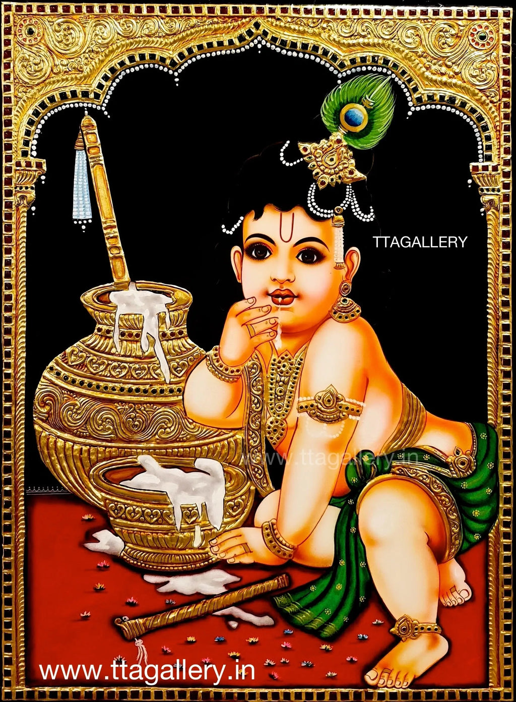 Butter Krishna Tanjore Painting