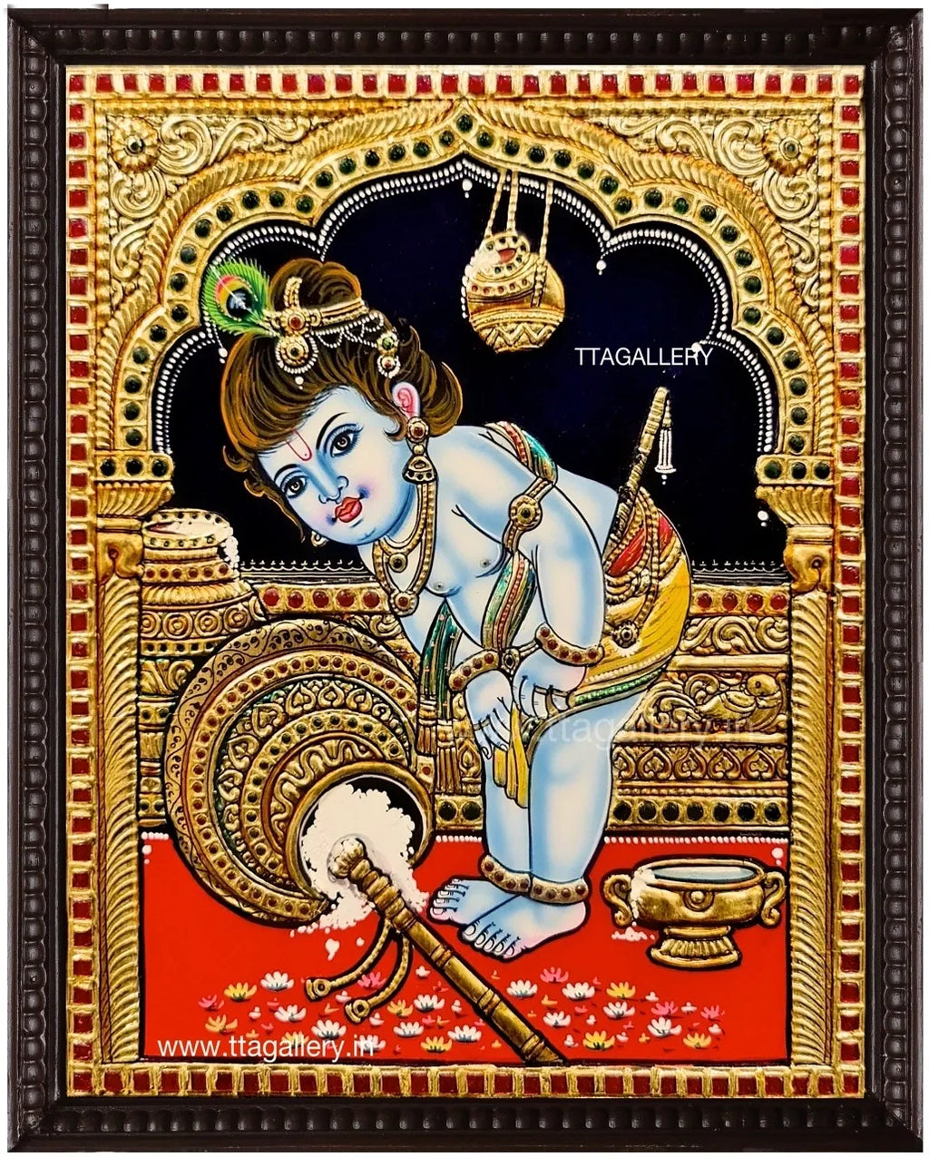 Butter Krishna Traditional Tanjore Painting