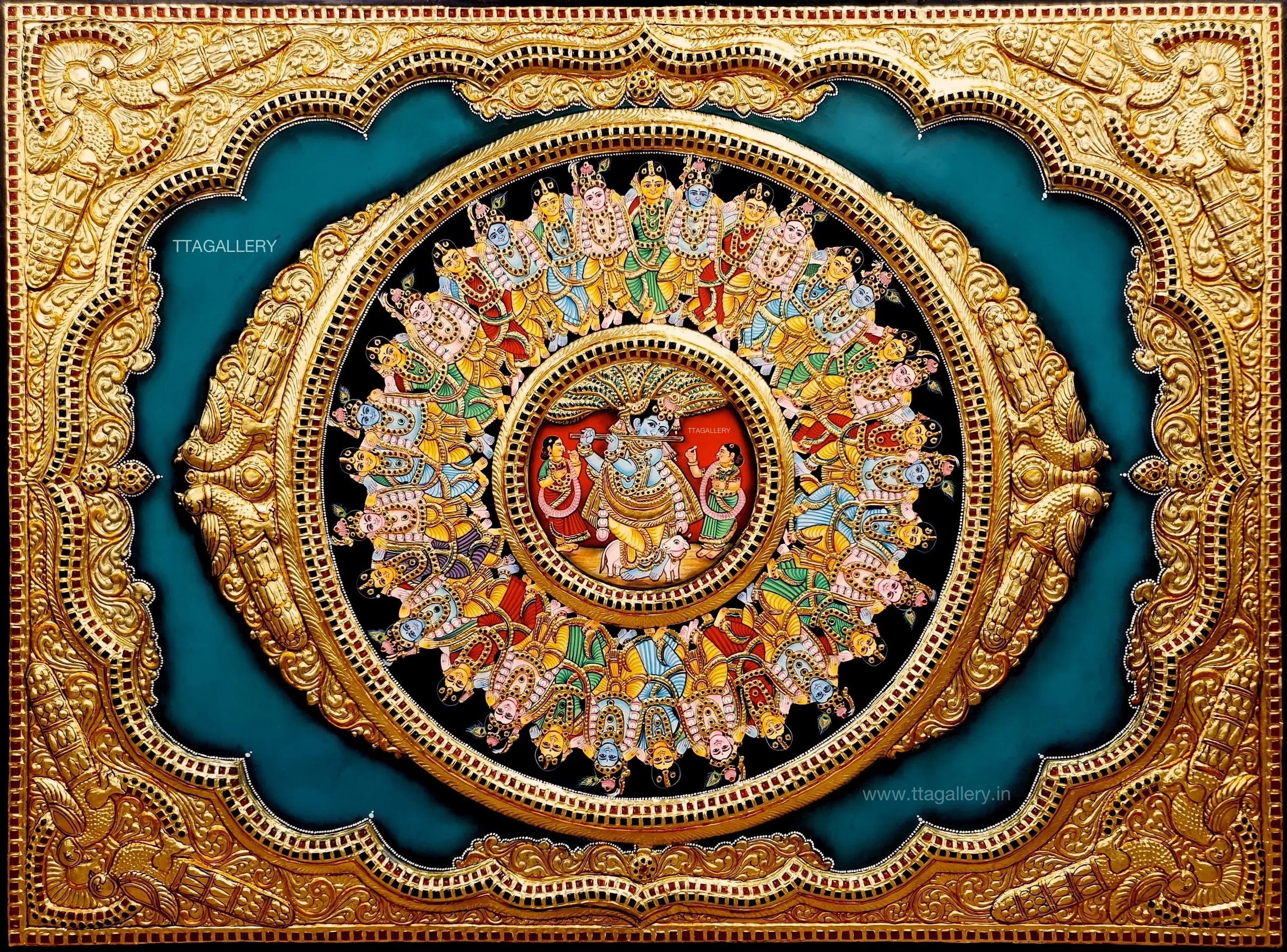 Rasaleela Semi Embossed Tanjore Painting