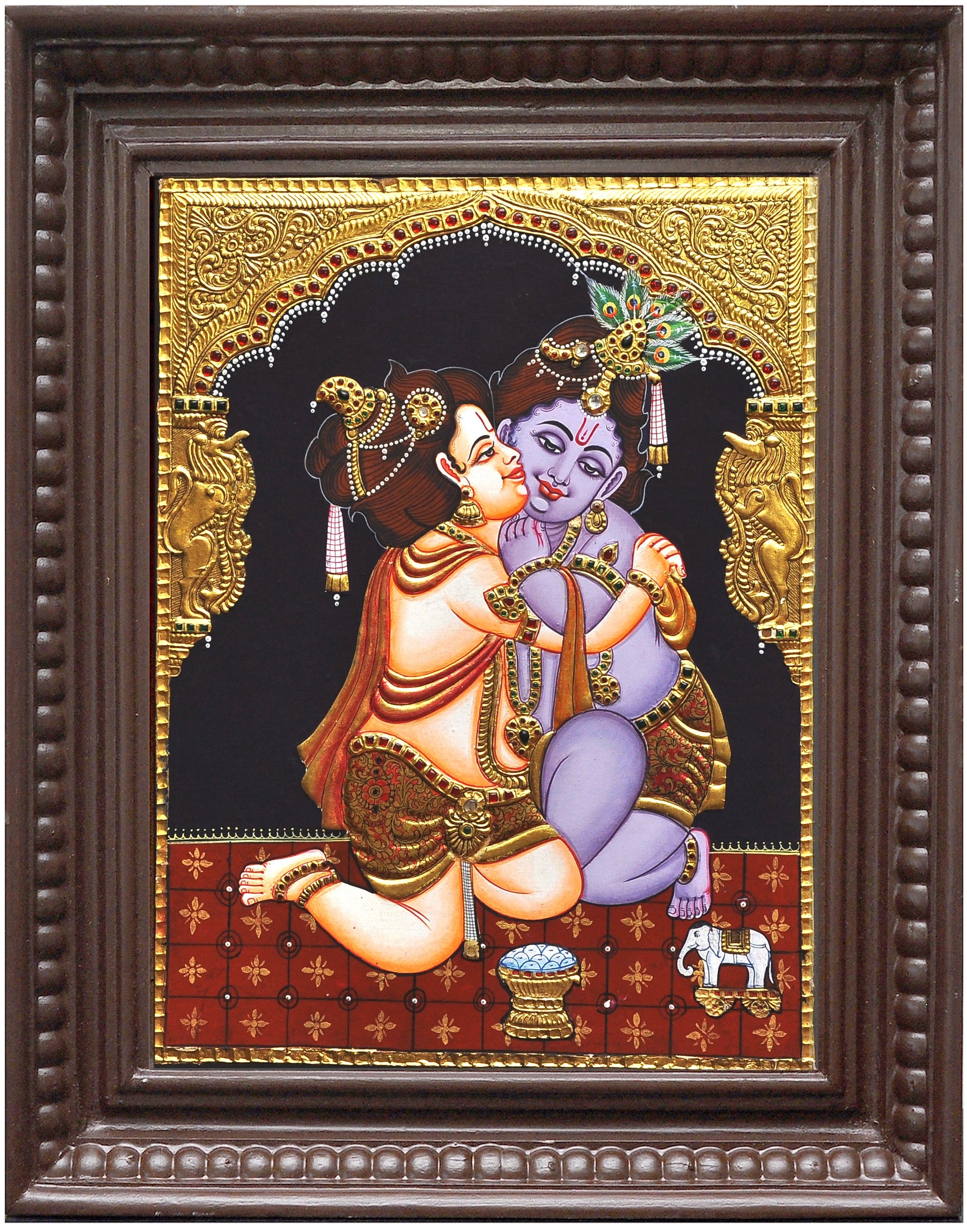 Krishna Balram Tanjore Painting