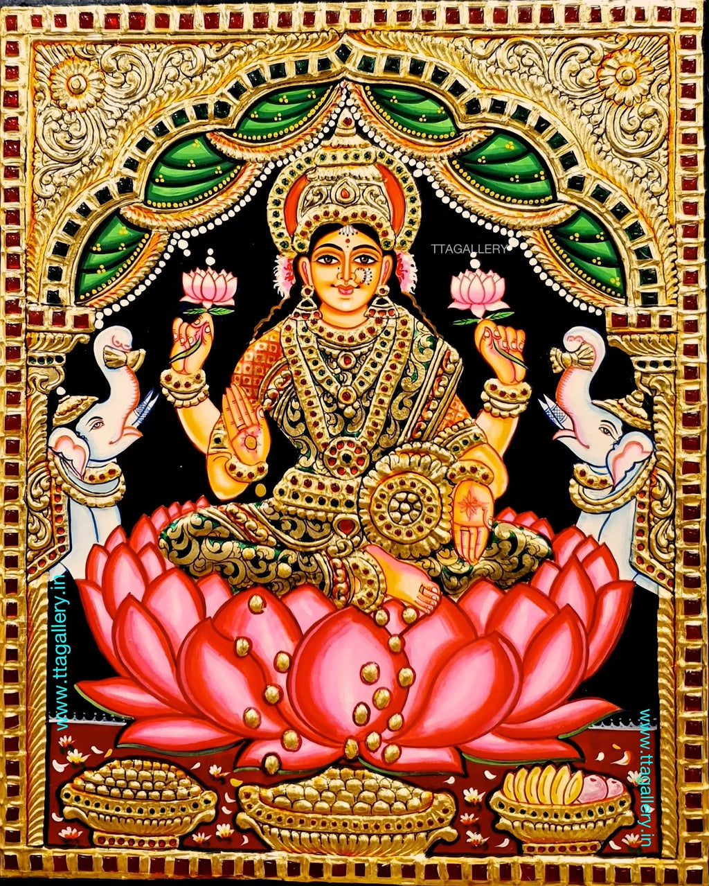Gaja Lakshmi Tanjore Painting