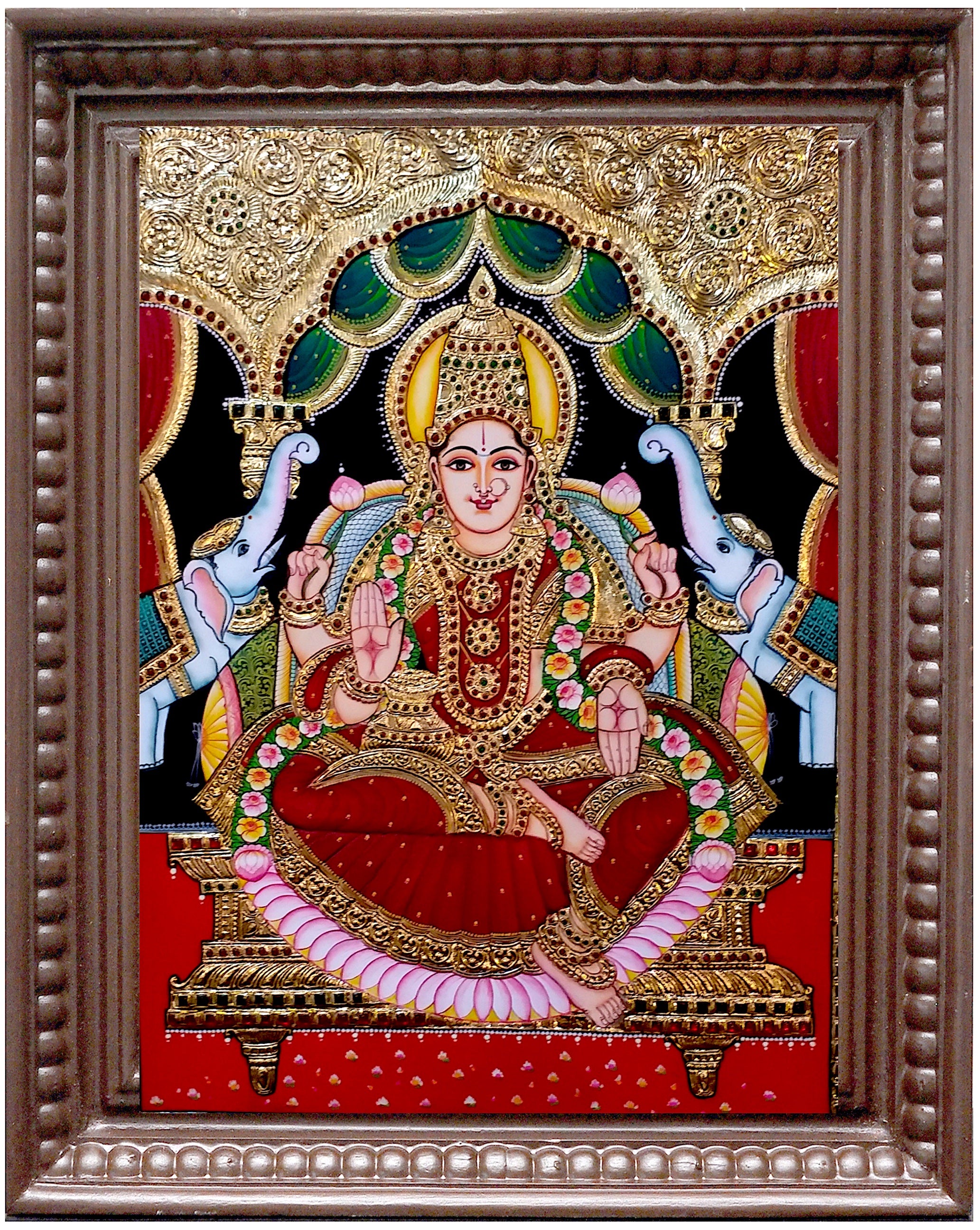 Lakshmi Red Tanjore Painting