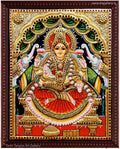 Gaja Lakshmi Semi Embossed Tanjore Painting