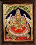 Gajalakshmi Red South Tanjore Painting