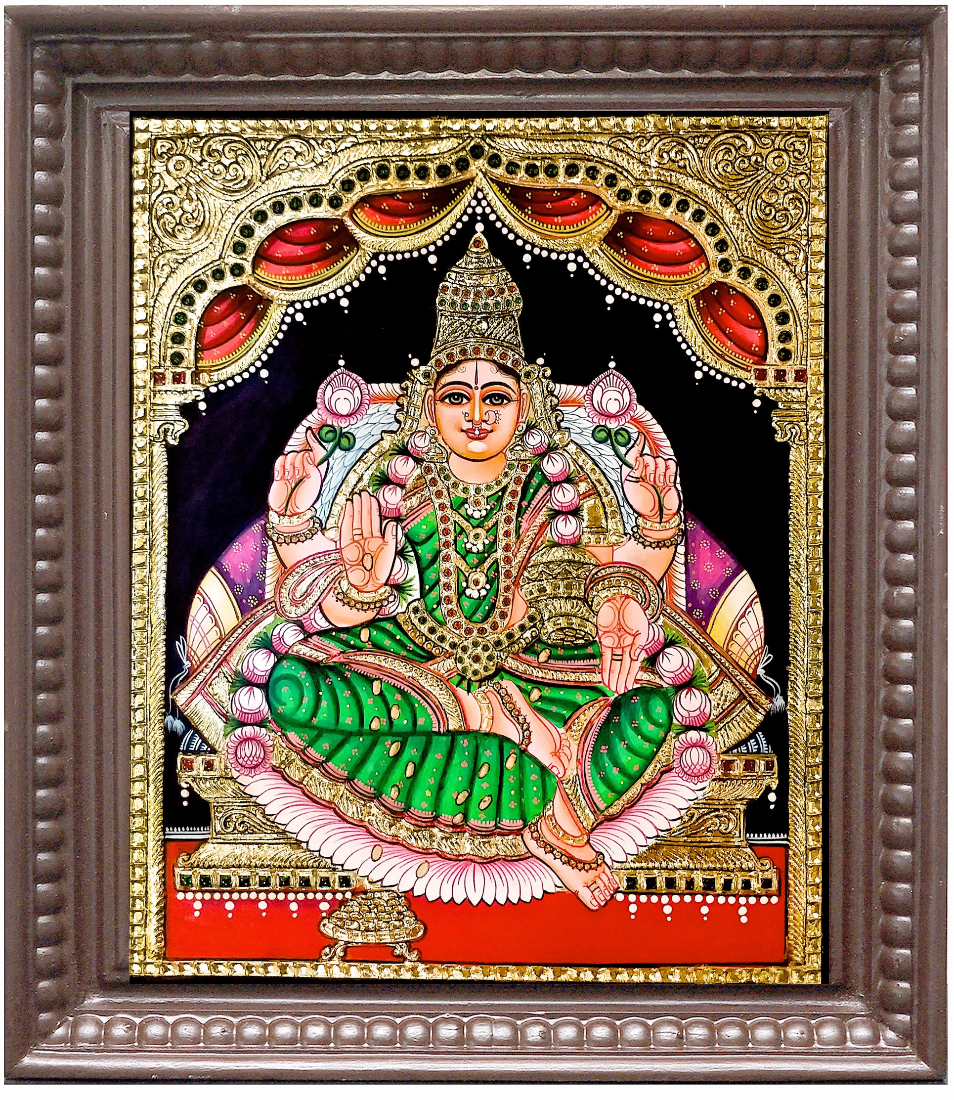 Lakshmi Light Green Tanjore Painting