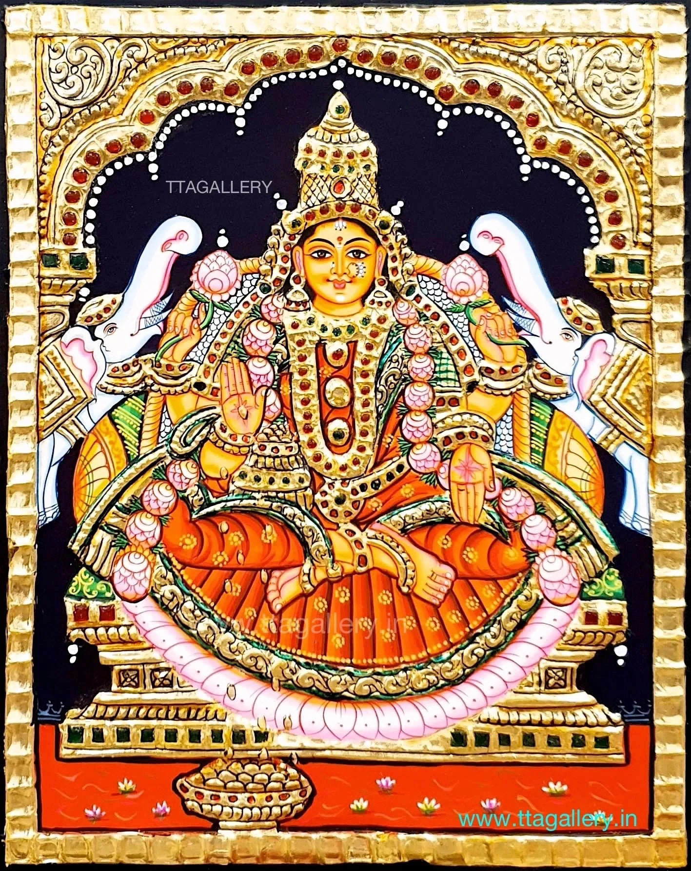 Gaja Lakshmi Tanjore Painting
