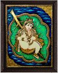 Krishna Leaf Green Tanjore Painting
