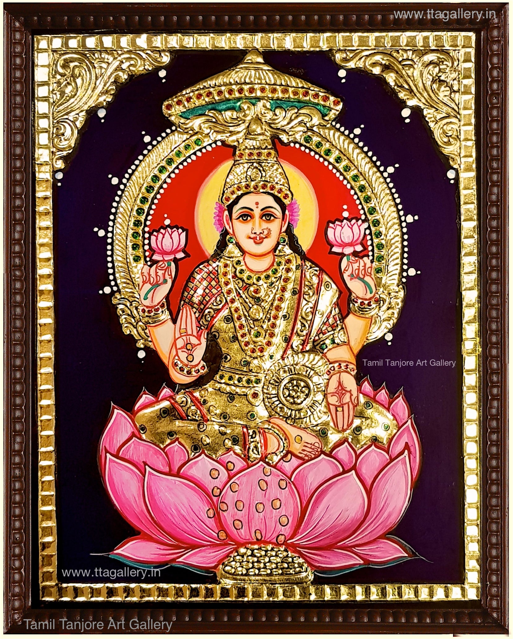 Lakshmi Lotus South Tanjore Painting