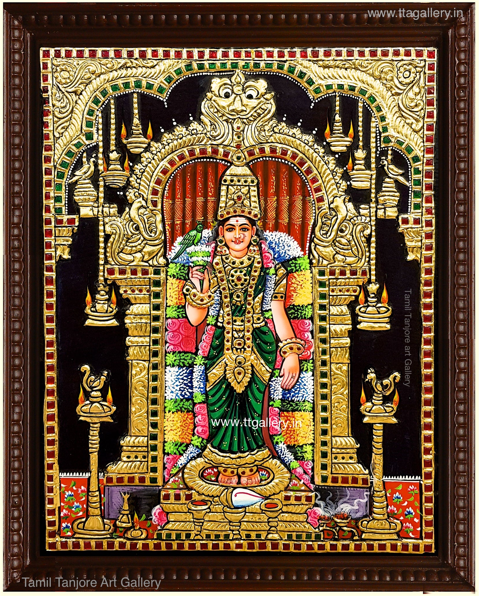 Madurai Meenakshi Amman Tanjore Painting