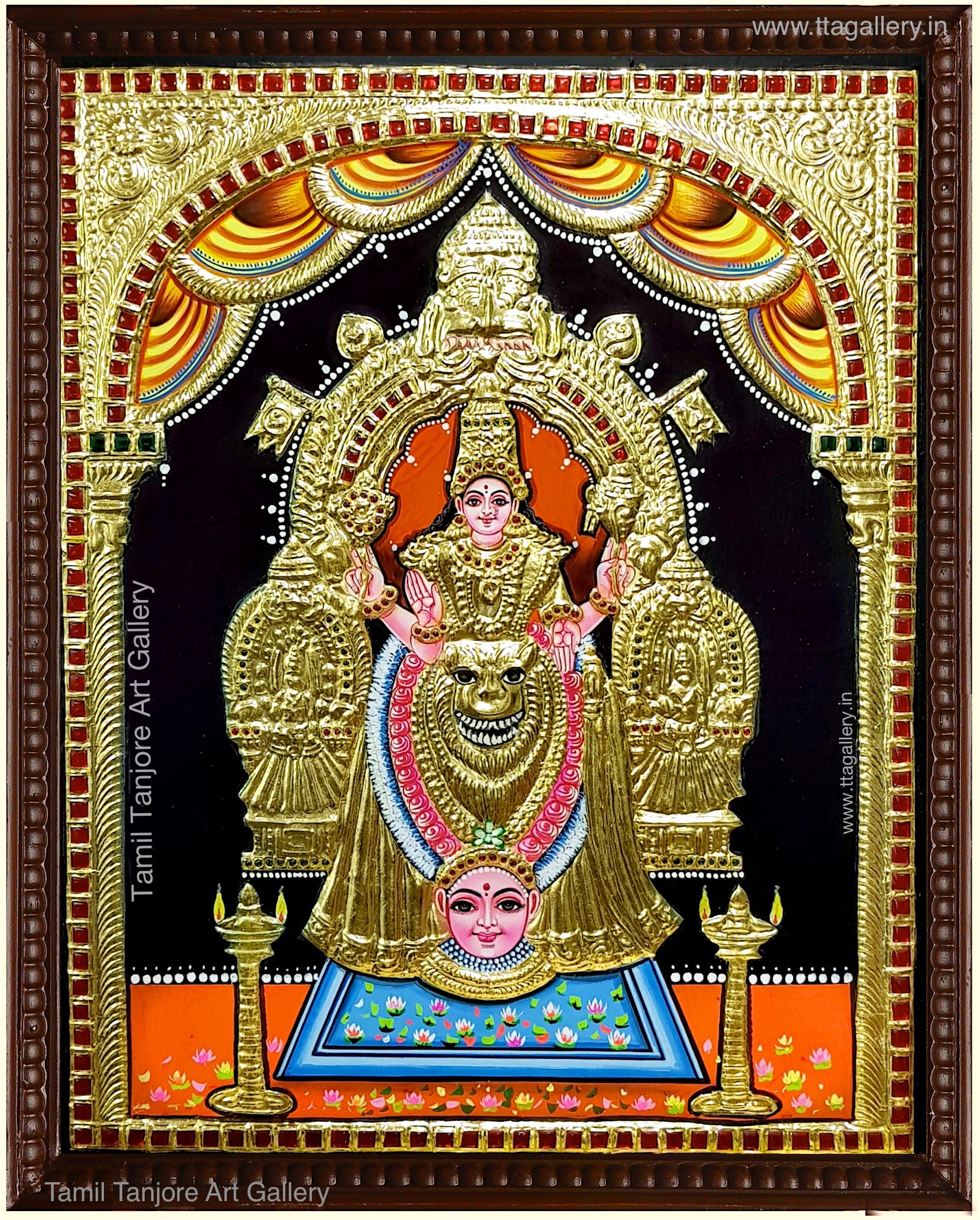 Kollur Mookambika Tanjore Painting