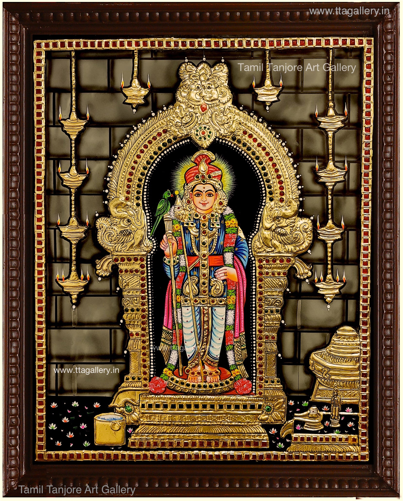 Raja Alangaram Murugan Tanjore Painting