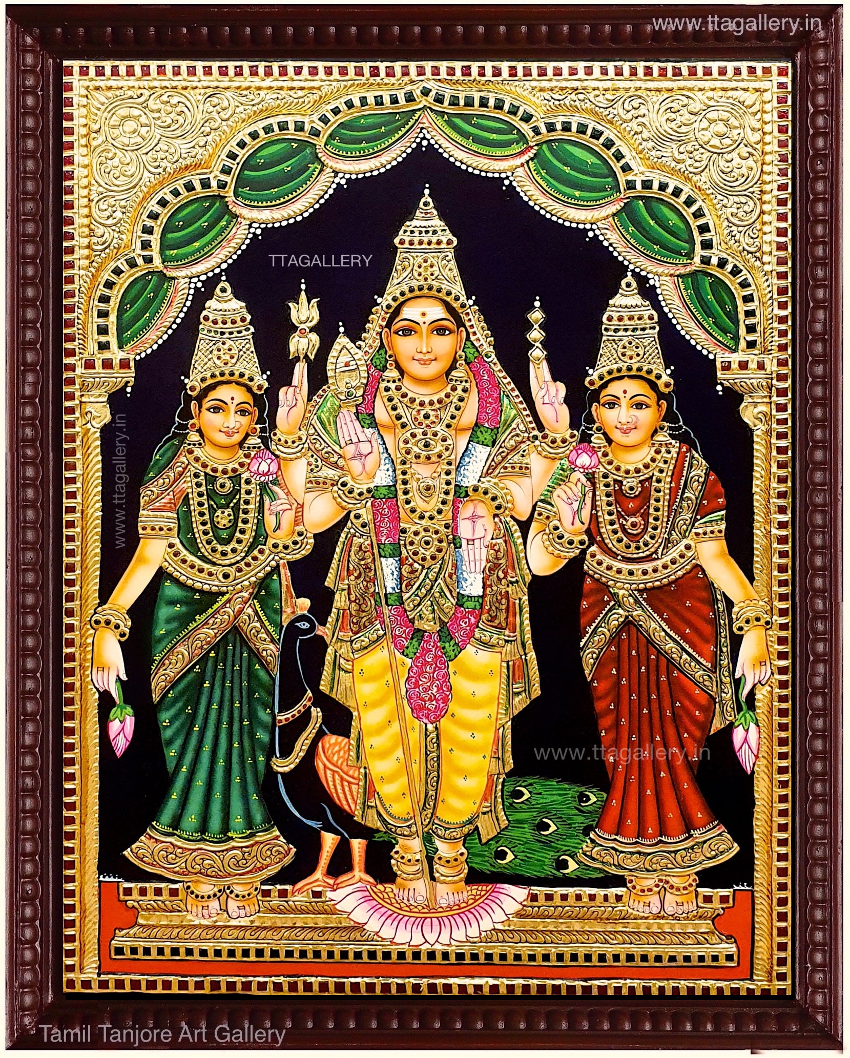 Murugan Valli Deivanai Tanjore Painting