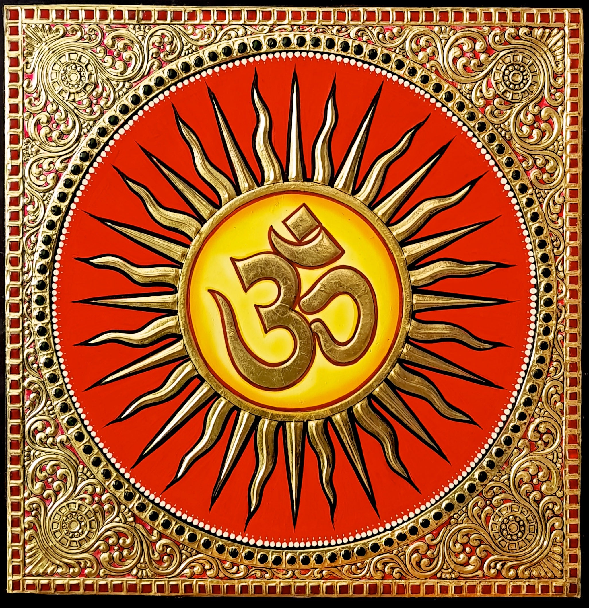 OM Symbol Tanjore Painting