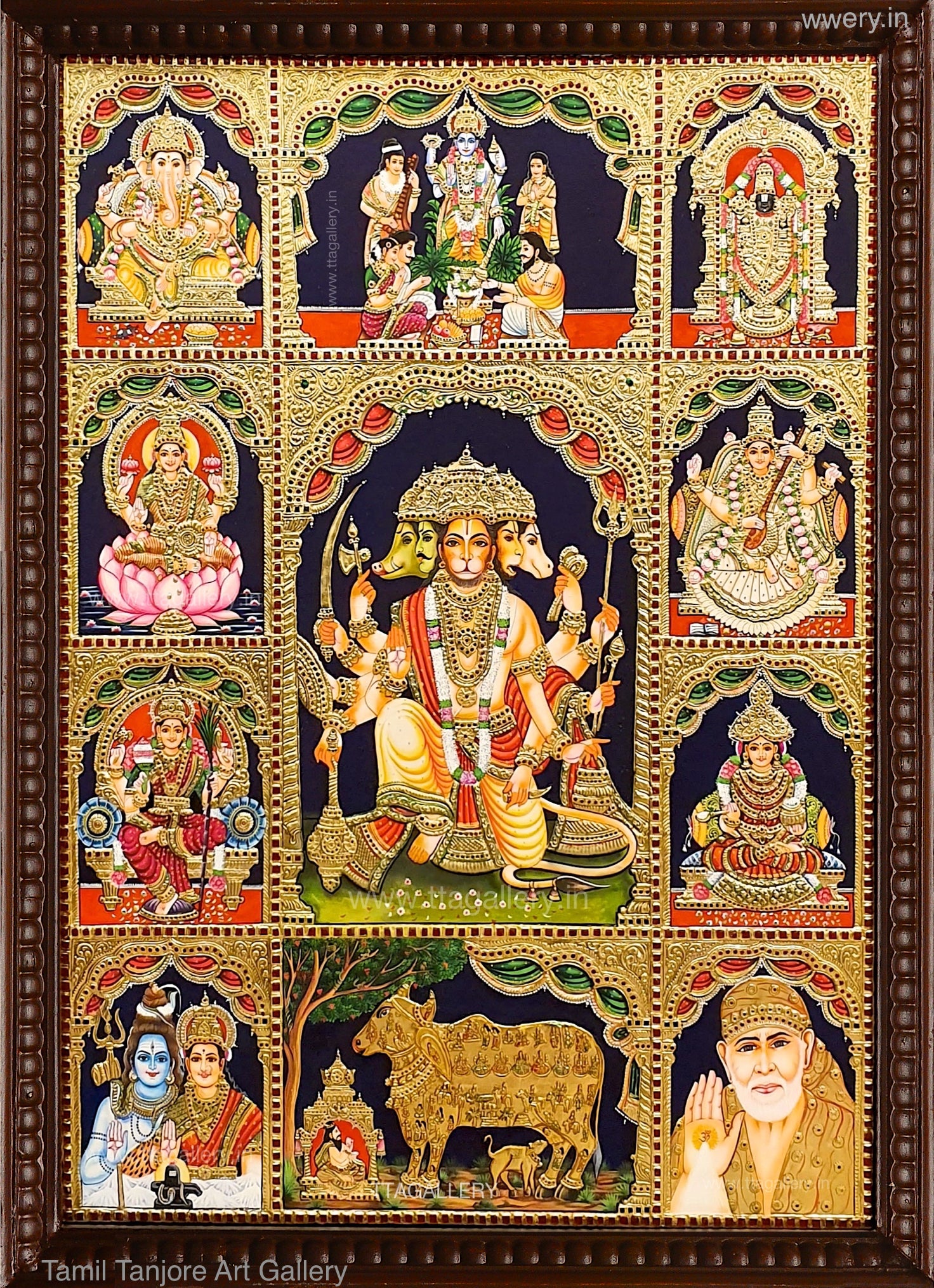 Pooja Painting Hanuman Tanjore Painting