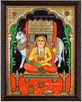 Raghavendra Red Swamy Tanjore Painting