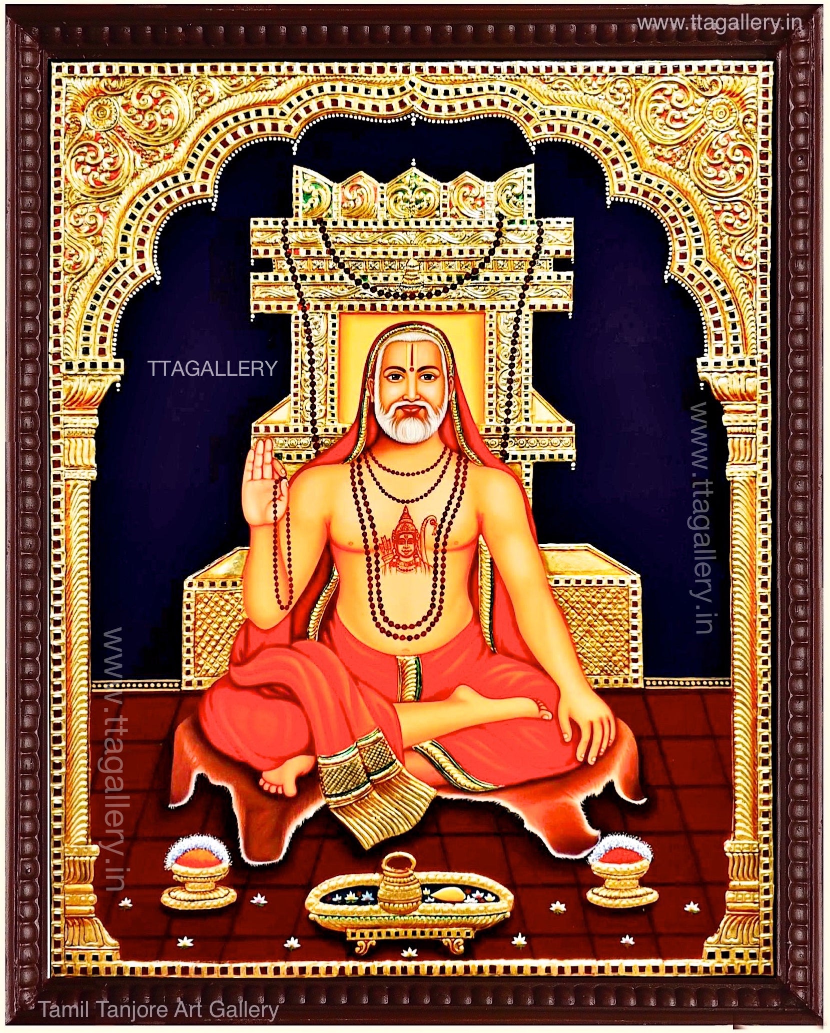 Sri Raghavendra Swamy Tanjore Painting