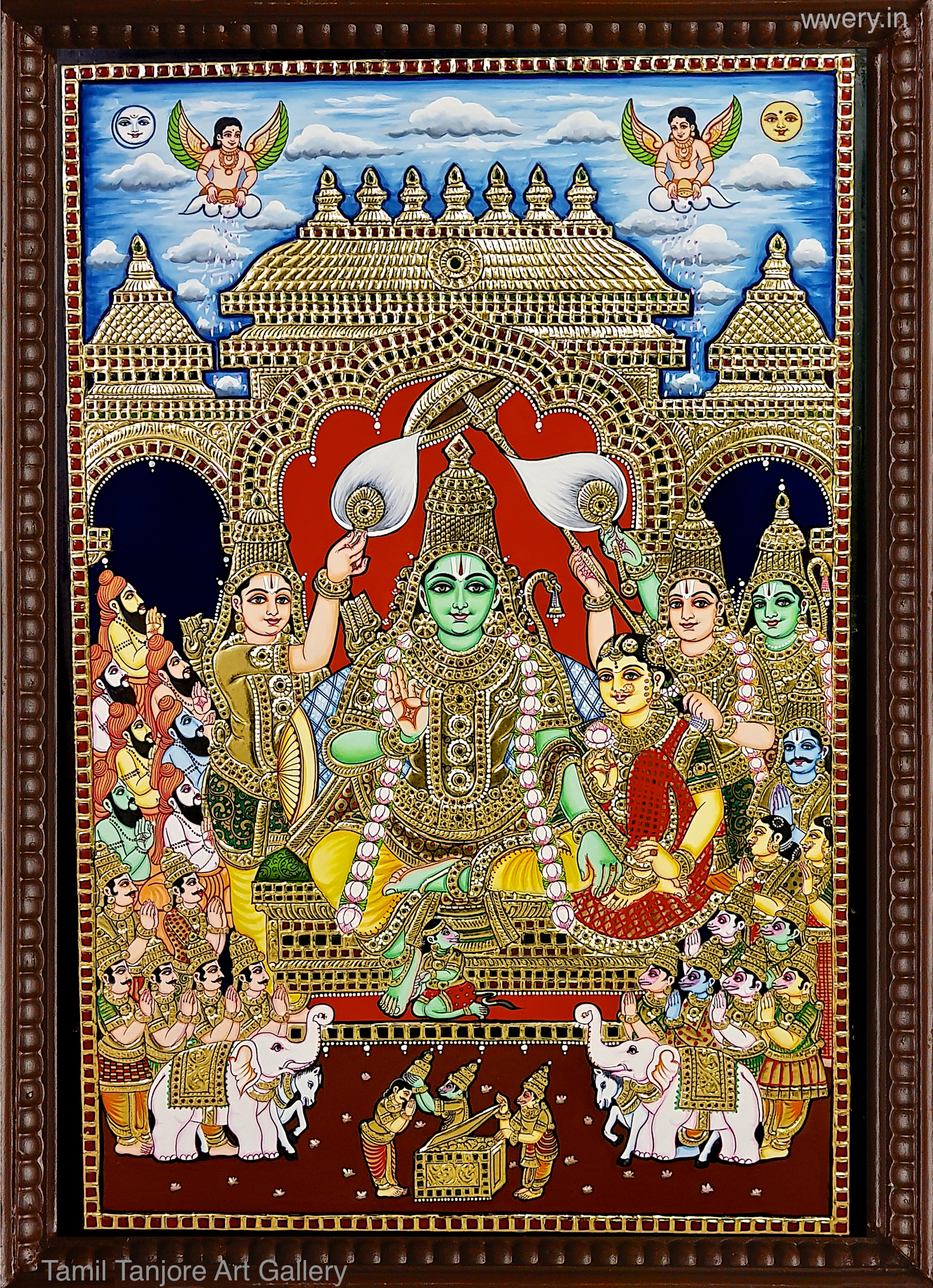 Ram Dharbar Smile Tanjore Painting