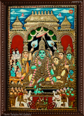 Ram Dharbar Blue Tanjore Painting