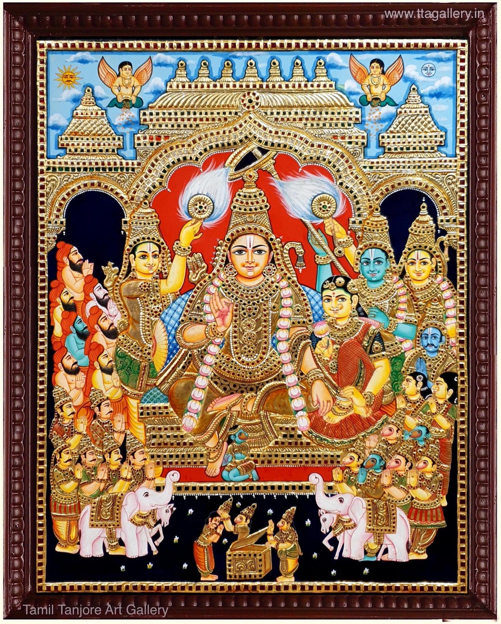 Ramar Pattabishegam skin tone Tanjore Painting