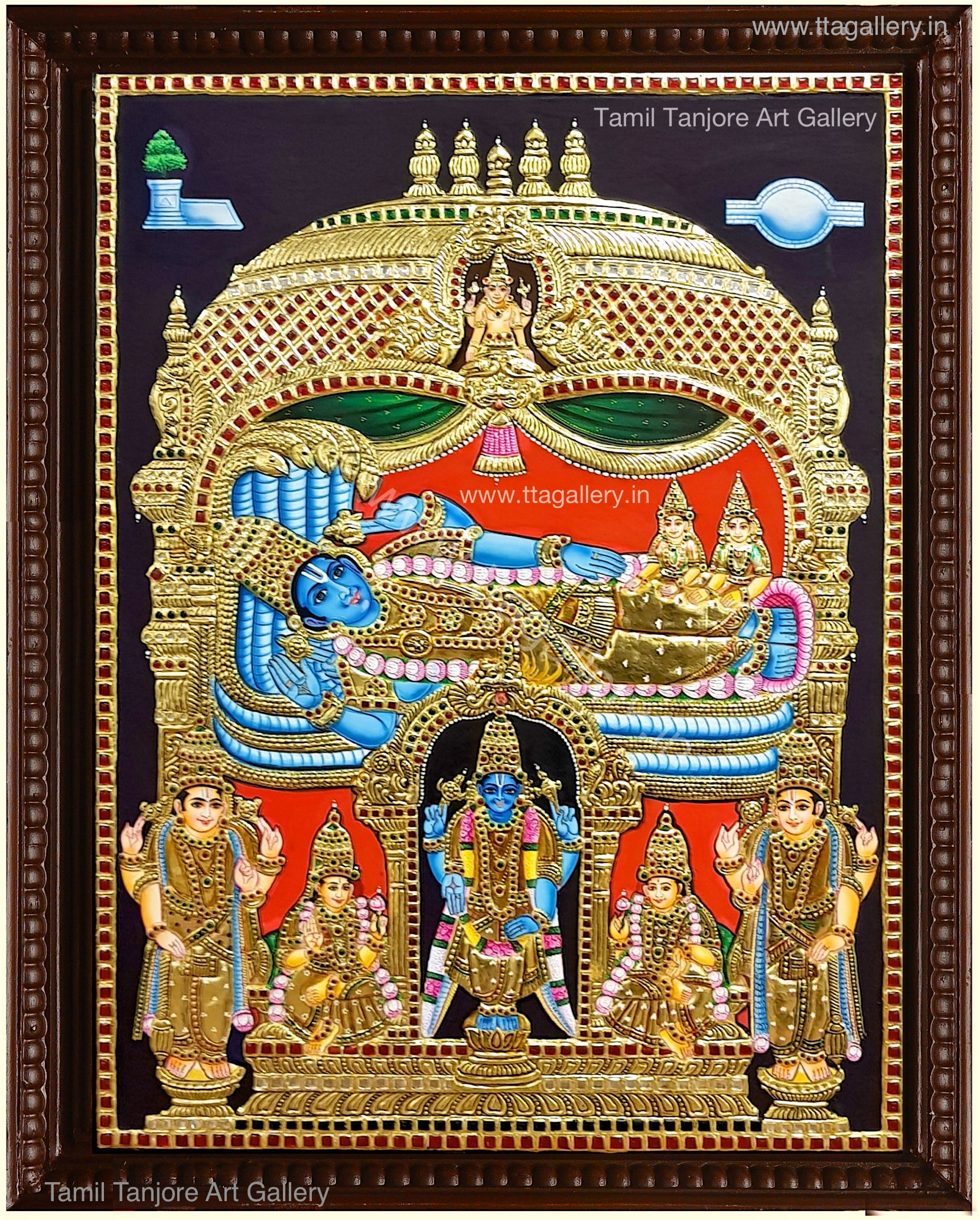 Ranganathar Blue Tanjore Painting