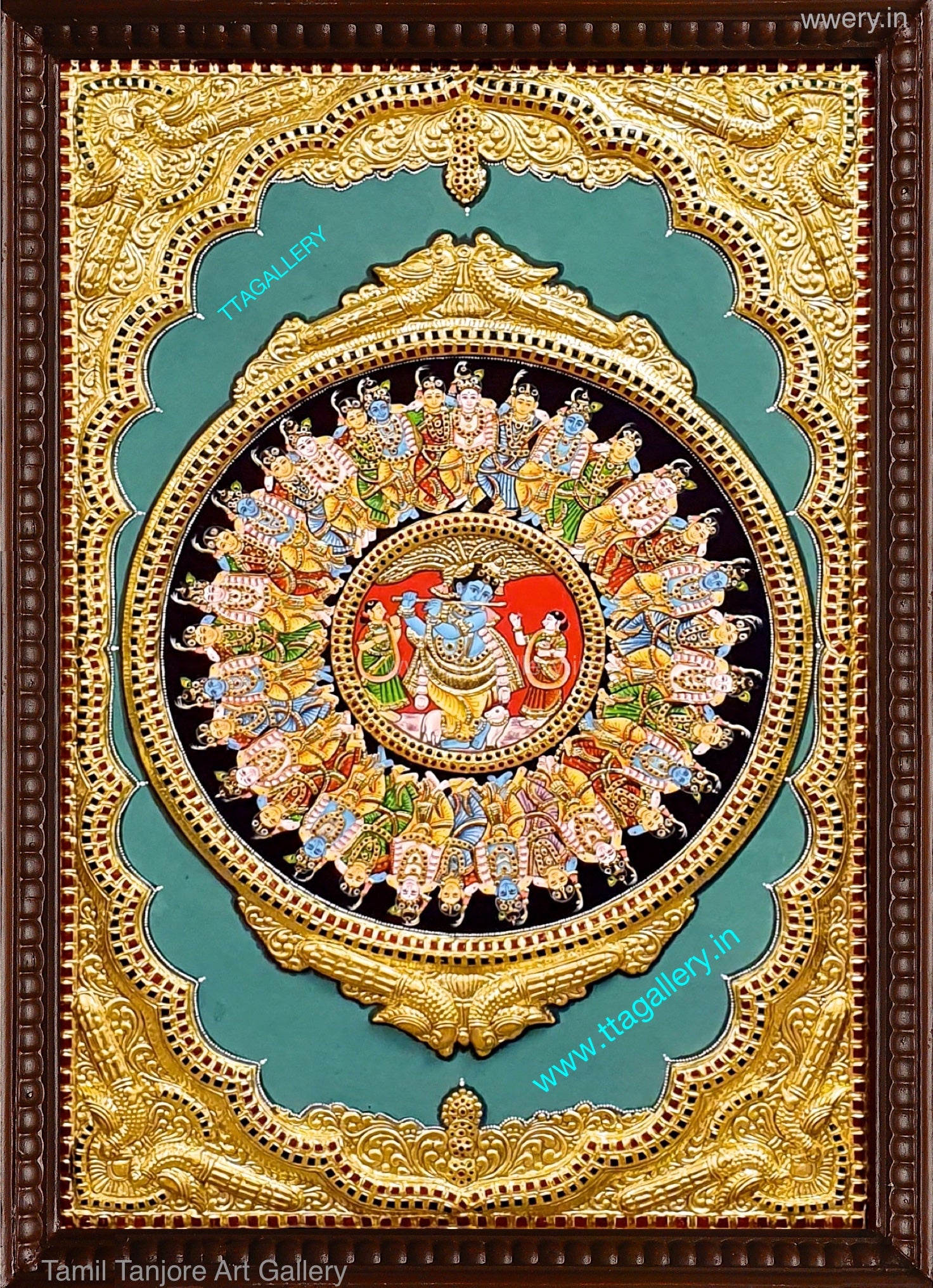 Semi Rasaleela Tanjore Painting