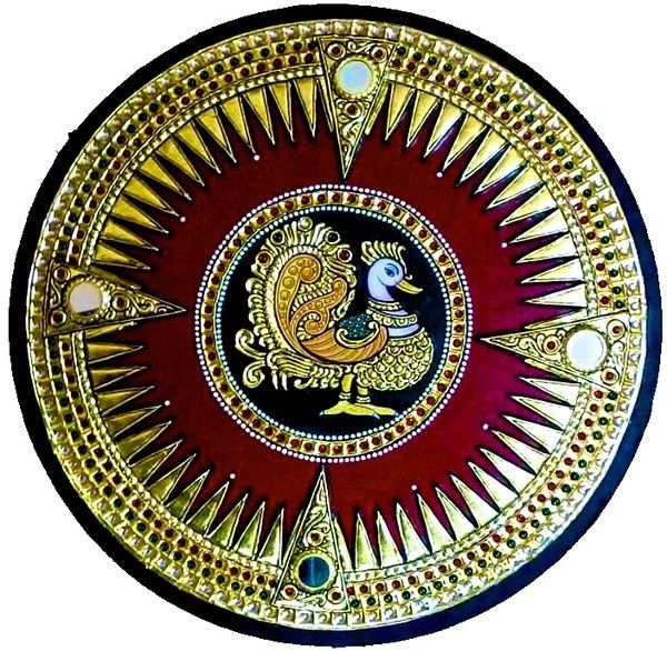 Peacock circle Decorative Tanjore Painting
