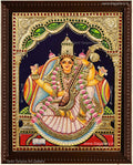 Saraswathi White SareeTanjore Painting