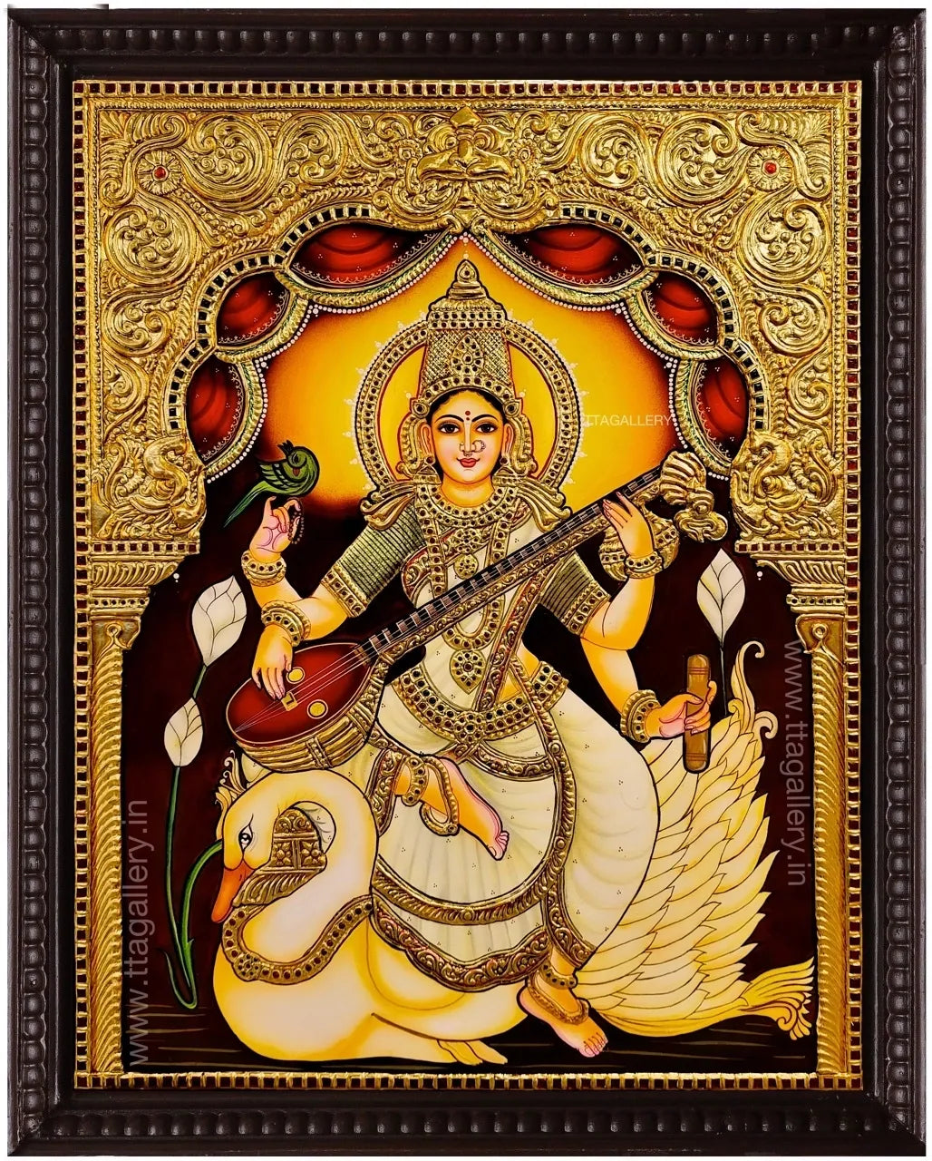 Saraswathi Traditional Tanjore Painting