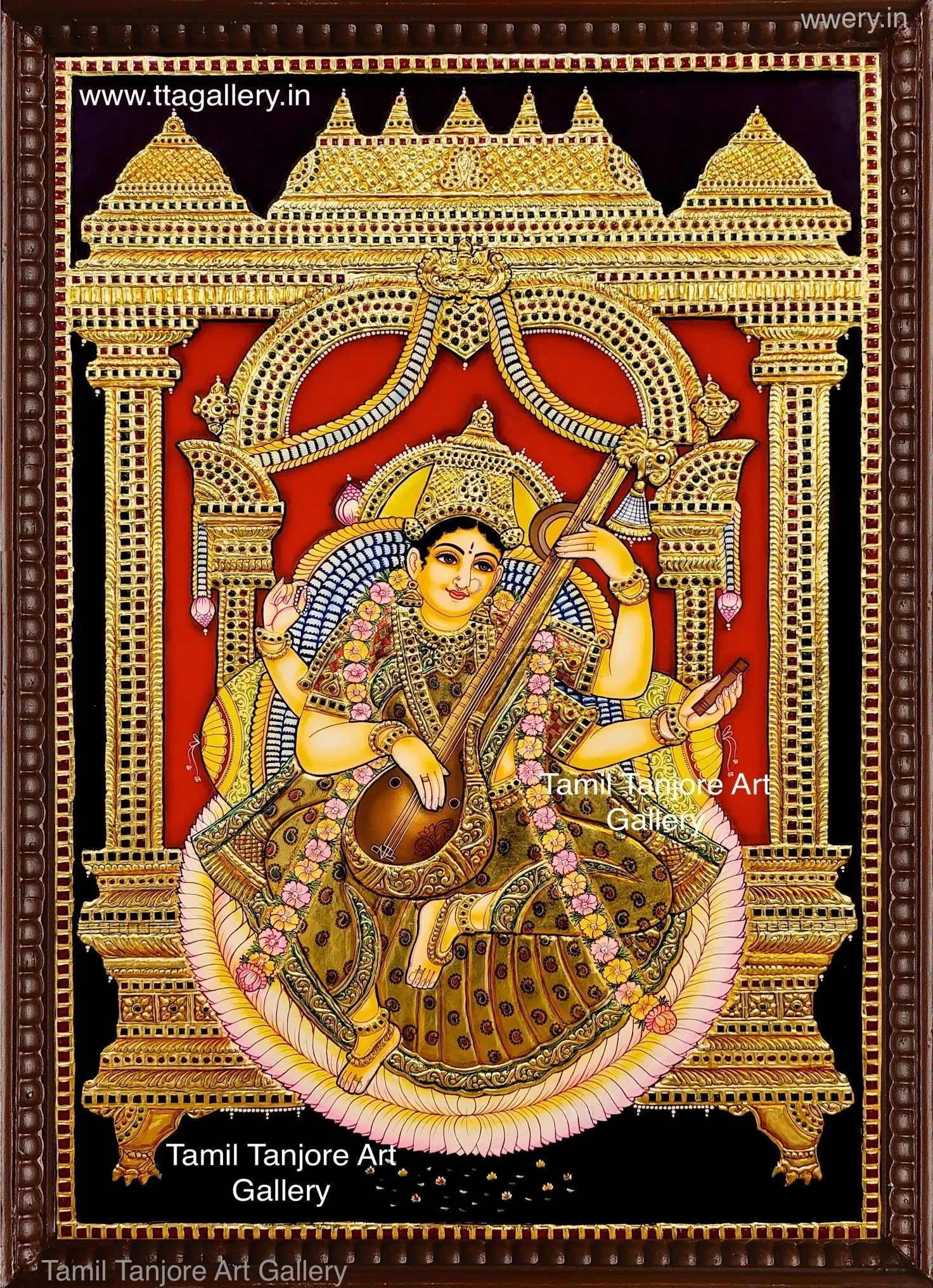 Saraswathi Tanjore Painting